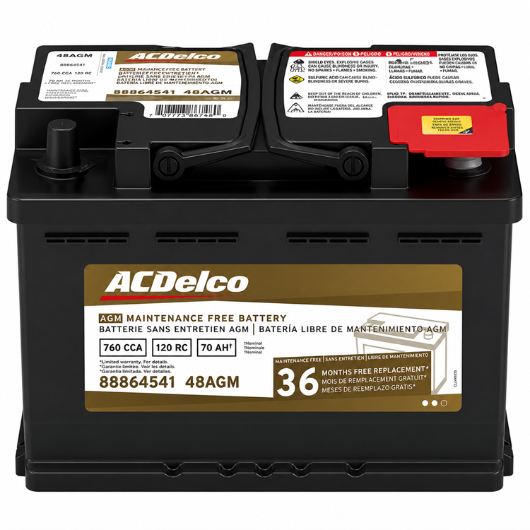 BATERIA LN2 55 AGM BORNE POSITIVO LADO DERECHO ACDELCO AUDI A1 1.4 CHEVROLET EQUINOX 1.5 CHEVROLET TRACKER 1.2